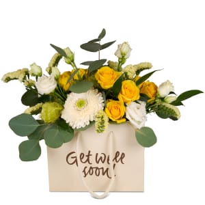 Media 6 - Blumentasche «Get well soon!» - in strahlendem Gelb