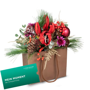 Blumentasche «Weihnachtsstimmung» mit Geschenkkarte CHF 100.- der Wellness-Therme FORTYSEVEN