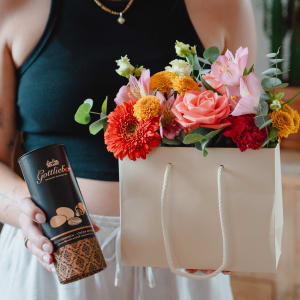 Borsa di fiori «Pura gioia» con mandorle Gottlieber al cacao