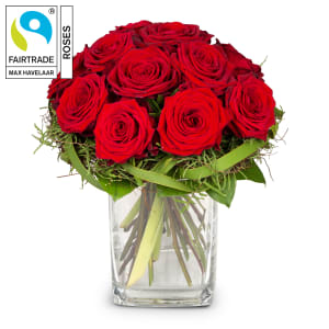Bouquet de fleurs «Petites perles de beauté» avec roses Fairtrade Max Havelaar