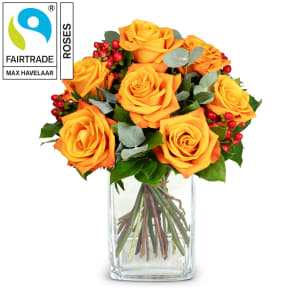 Blumenstrauss «Glow Moment» mit Fairtrade-Rosen Max Havelaar