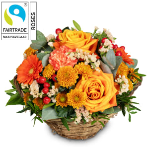 Blumengesteck «Pura Vida» mit Fairtrade-Rosen Max Havelaar