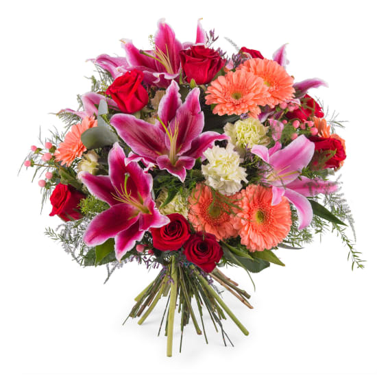 Bouquet Of Roses With Lilies Commander Ici Livraison Encore Aujourd Hui