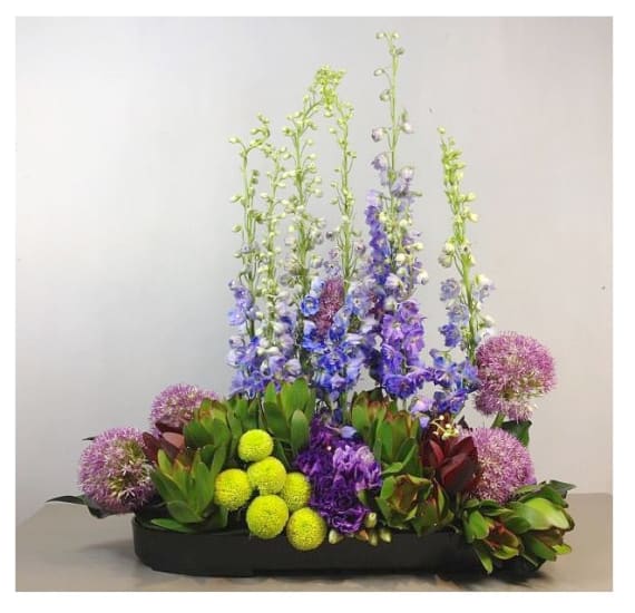 Arrangement of Cut Flowers mauve and purple