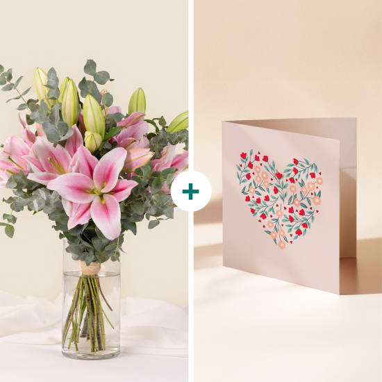 Our beautiful lily and message card - Nos magnifiques lys