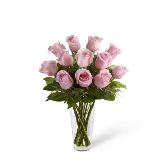 The Long Stem Pink Rose Bouquet by FTD VASE INCLUDED