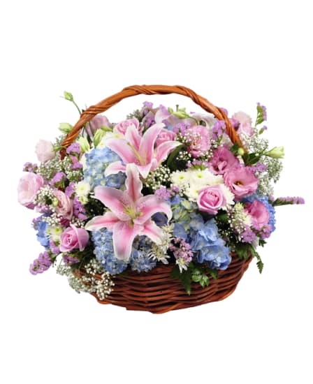 Basket of Seasonal Fresh Flowers