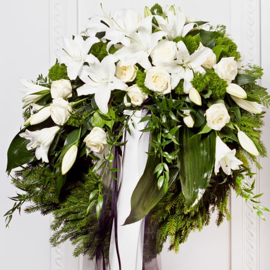 White Funeral Wreath