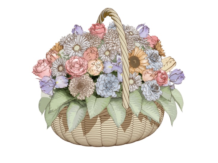 INTERFLORA BASKET ARRANGEMENT OF FLOWERS