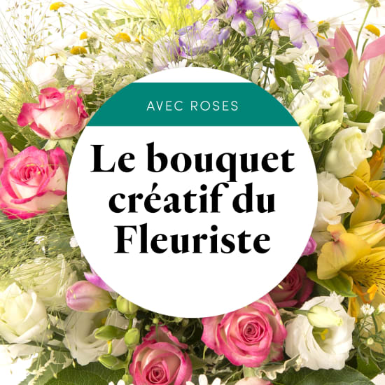 Bouquet du fleuriste multicolore avec des roses