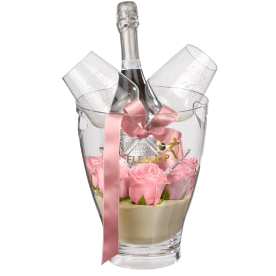 Sweet & Chic avec Prosecco Albino Armani DOC (75 cl) y c. seau à glace et deux verres «Connaisseur»