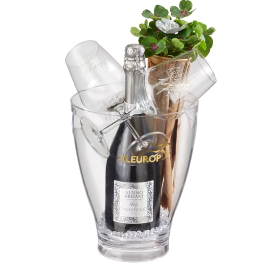 Happy New Year mit Prosecco Albino Armani DOC (75 cl) inkl. Eiskühler und zwei Connaisseur-Gläsern