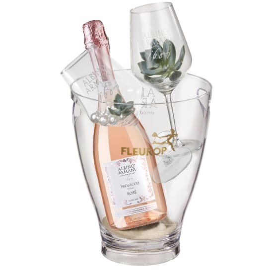 Stylisch mit Prosecco Rosé Albino Armani DOC (75 cl) inkl. Eiskühler und zwei Connaisseur-Gläsern