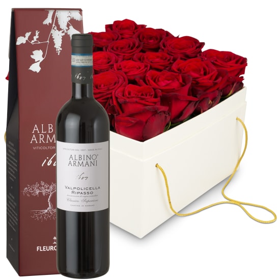 Flowerbox «Venice» (20 cm) with Ripasso Albino Armani DOC (75 cl)