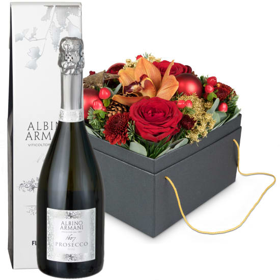 Boîte à fleurs «New York» (20 cm) avec prosecco Albino Armani DOC (75 cl)