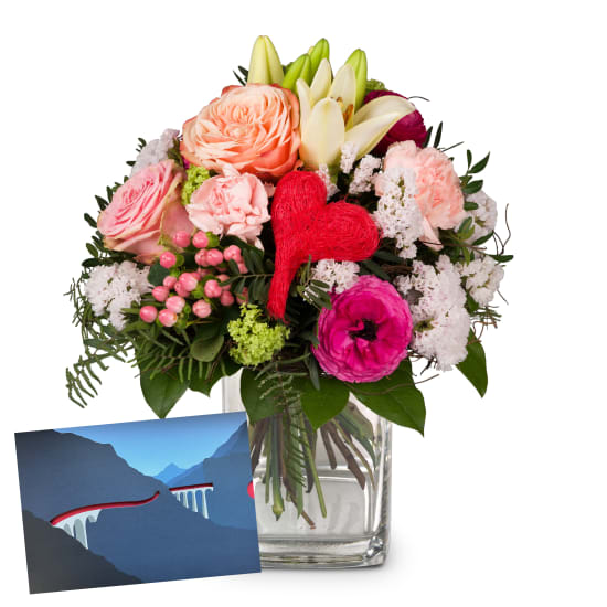 Mother's Day Bouquet a CHF 50.- gift voucher from the Rhaetian Railway