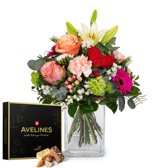 Blumenstrauss «Muttertag» mit Avelines Pralinés von Maestrani
