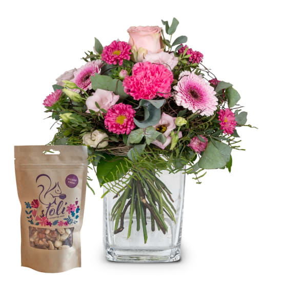 Blumenstrauss «Kleine Prinzessin» mit stoli-Nüssen – Fleurop Edition