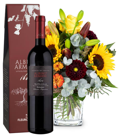 Blumenstrauss des Monats «August» mit Ripasso Albino Armani DOC (75 cl)