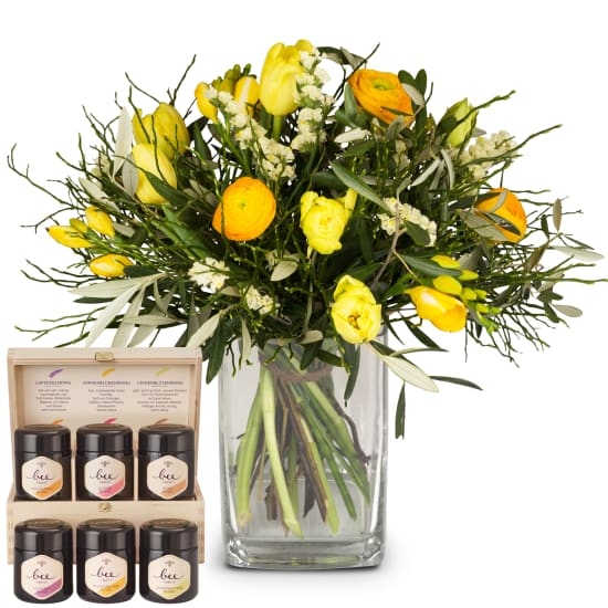 Spring Feeling with Bee-Family honey gift set