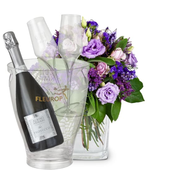Scent of Summer with Prosecco Albino Armani DOC (75 cl), incl. ice bucket and two sparkling wine flutes