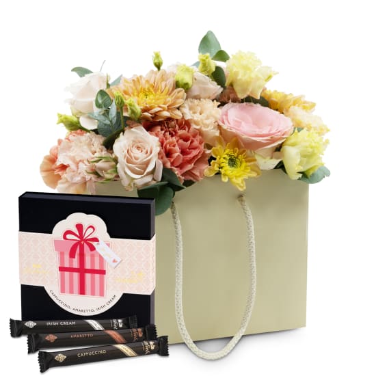 Blumentasche «Pastelltraum» mit Gottlieber Hüppen «For You»