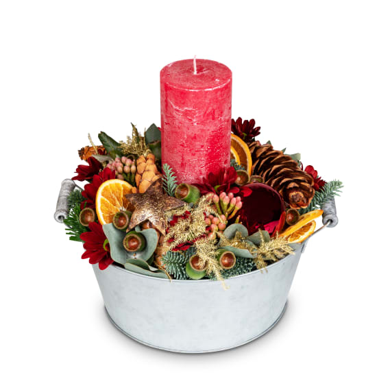 Composizione con candela «Luce natalizia»