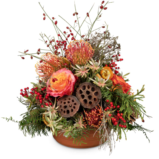 Blumengesteck «Zur letzten Reise» (für den Friedhof)