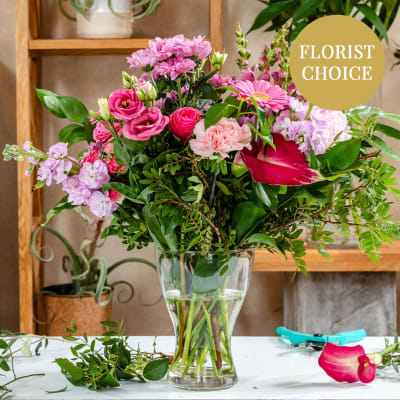 Pink florist\'s fantasy bouquet