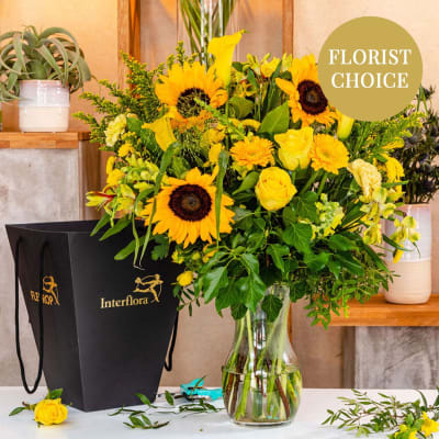 Yellow florist\'s fantasy bouquet