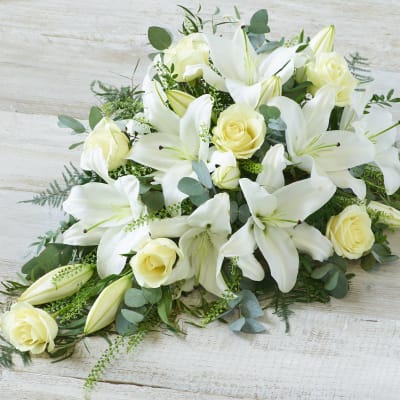 Extra Large White Rose and Lily Spray.