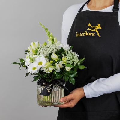 Neutral Florist Choice Posy in Jar