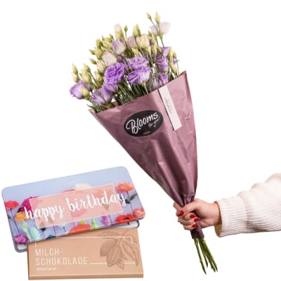 Blooms for you «Meghan» mit Munz Schoggi-Tafel «Happy Birthday»