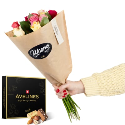 Blooms for you «Elizabeth» mit Avelines Pralinés von Maestrani