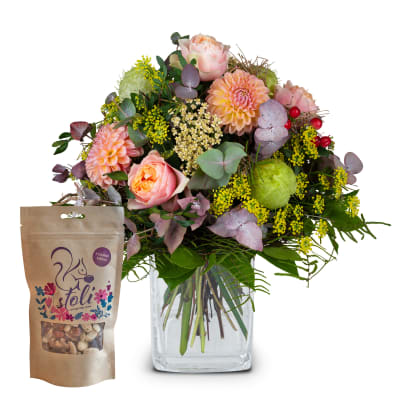 Flower bouquet of the month «September» with stoli nuts  – Fleurop Edition