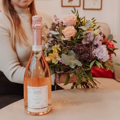 Flower bouquet «Symphony of Colors» with Prosecco Rosé Albino Armani DOC (75 cl)