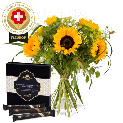Schweizer Blumenstrauss «Summergfühl» mit Gottlieber Hüppen «Special Edition for Fleurop»
