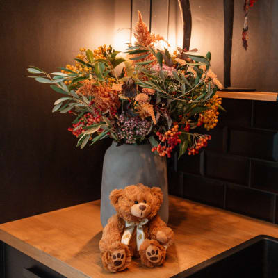 Wiesenstrauss «Autumn Glow» mit Teddybär