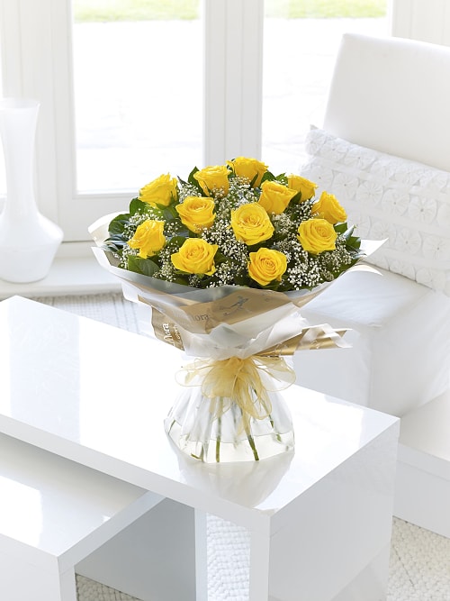 Yellow and Rose Hand Tied