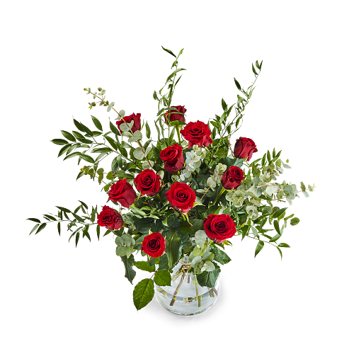 Bouquet with 12 red roses