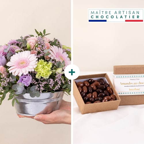 Pastel bloom and chocolates