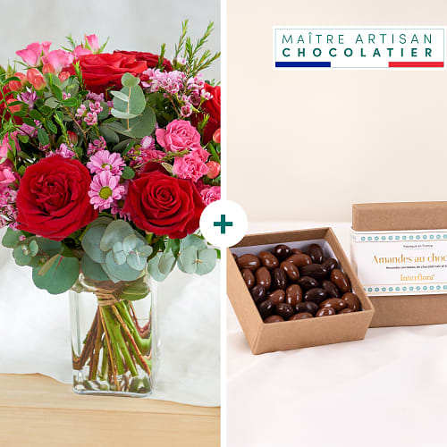 Burst of rose and chocolate almonds