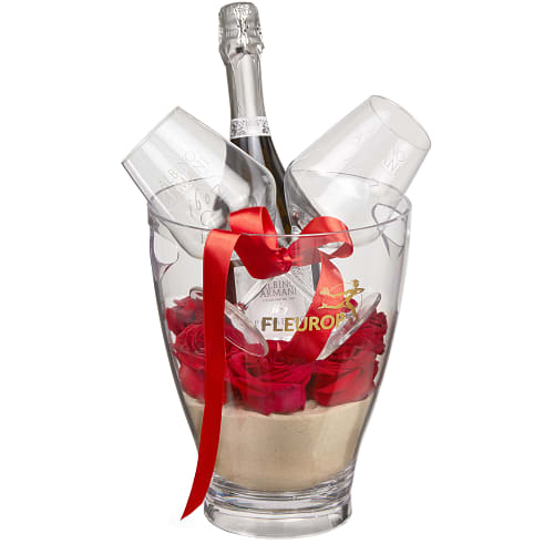 Ice bucket «Romance» with Prosecco Albino Armani DOC (75 cl) and two Connaisseur glasses