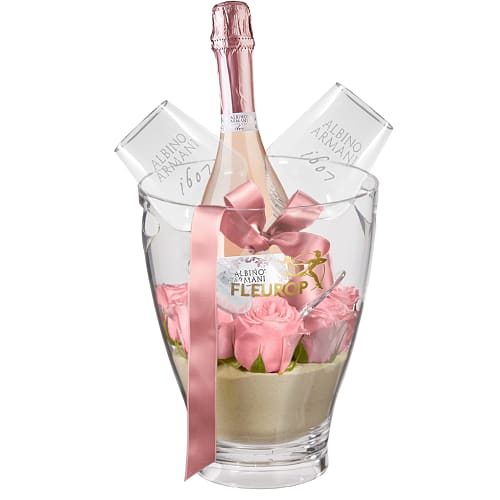 Eiskühler «Darling» mit Prosecco Rosé Albino Armani DOC (75 cl) und zwei Connaisseur-Gläsern