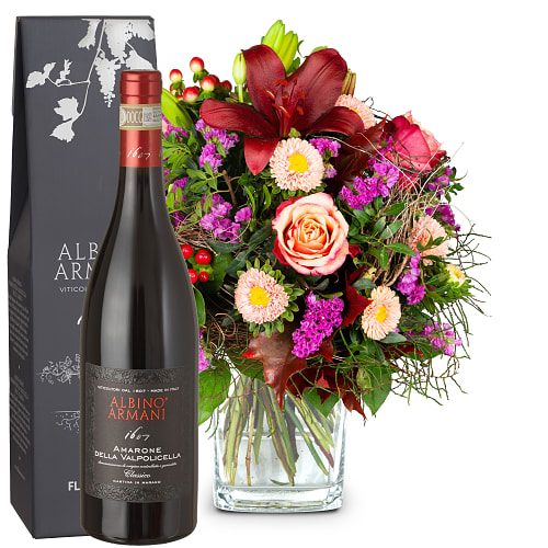 Blumenstrauss des Monats «Oktober» mit Amarone Albino Armani DOCG (75 cl)