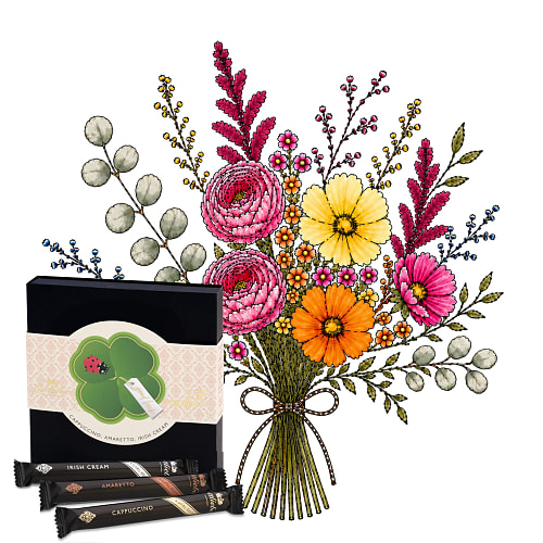 Wiesenstrauss «Light & Natural» in kräftigen Farben mit Gottlieber Hüppen «Good Luck»