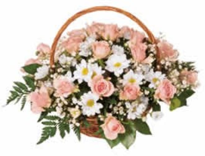 Pink Roses Basket