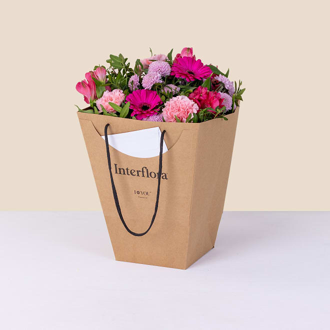 Pink powdery softness and flower bag
