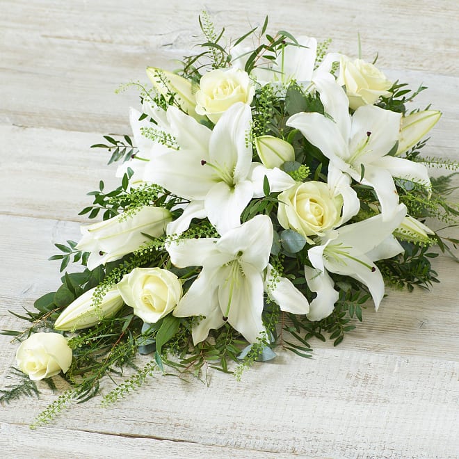 White Rose and Lily Spray.
