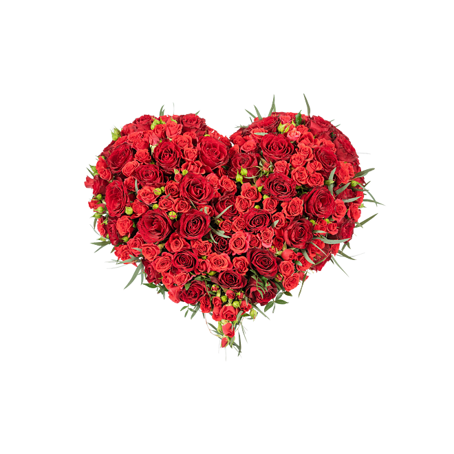 Funeral Heart Red W ribbon 248042